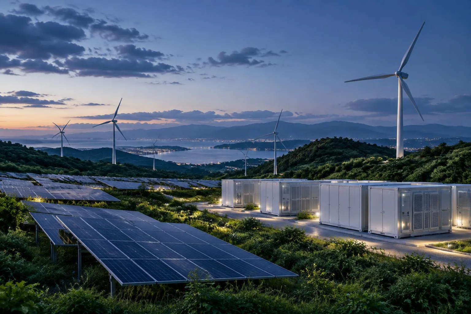 Concept landscape of renewable generation and battery storage