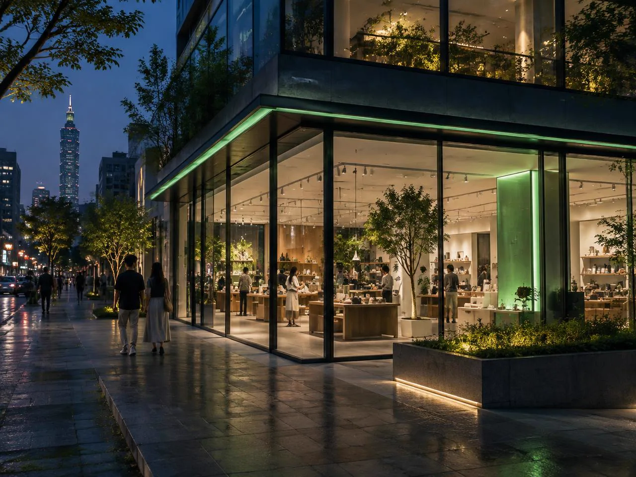 Concept illustration of energy use in a modern retail store